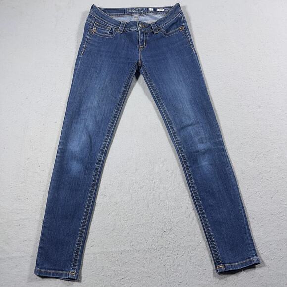 Miss Me Jeans Womens 27 Mid Rise Skinny Stretch Denim Rinse Wash Casual Pants - Picture 1 of 11